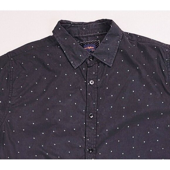 Gentlemen's Outfitters Size Medium Men Black White Polka Dots Short Sleeve Shirt - Picture 9 of 9